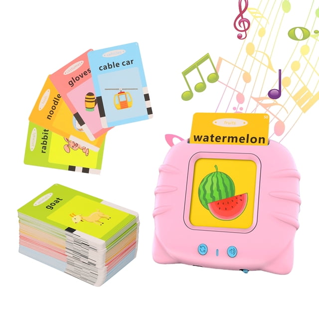 Audible Learning Toy Kids Listen and Learn Literacy Fun Early Learning Toys Education Machine with 112 Pcs Flash Cards Christmas Gift for 1-3 Years
