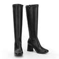 thumbnail image 3 of DREAM PAIRS Women's Gogo Boots, Square Toe Chunky Knee High Boots For Women, 3 of 7