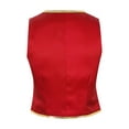 thumbnail image 4 of Sxiwei Mens Sleeveless Suit Vest Tuxedo Jacket Victorian Steampunk Gothic Waistcoat Halloween Red S, 4 of 7