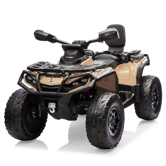 24V 2-Seater Kids Electric ATV Ride On Car – 4WD, 800W Motor, Leather Seats, Safety Belt, Remote Control, Off-Road Tires, LED Headlights, wireless, Up to 110LBS, 1.86-5 MPH