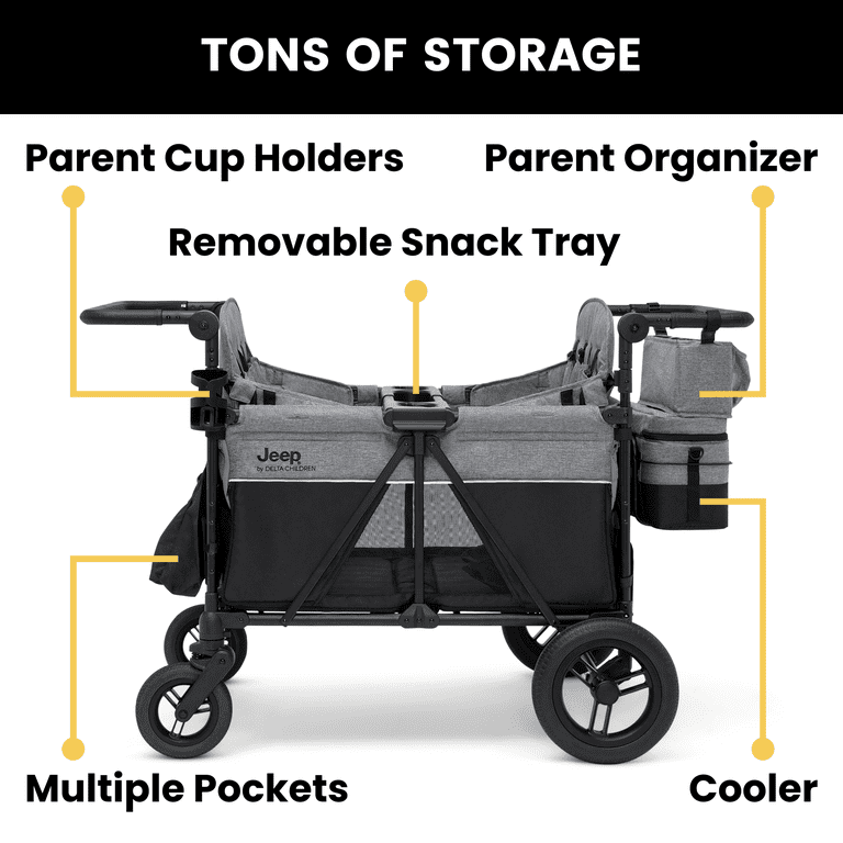 double umbrella stroller summer infant 3Dlite Folding Lightweight Side by Side with 5-Point Safety Harness for Infants and Toddlers, Black 700 Lumens Color:Checkered Black Montsouris PM Backpack Storage basket