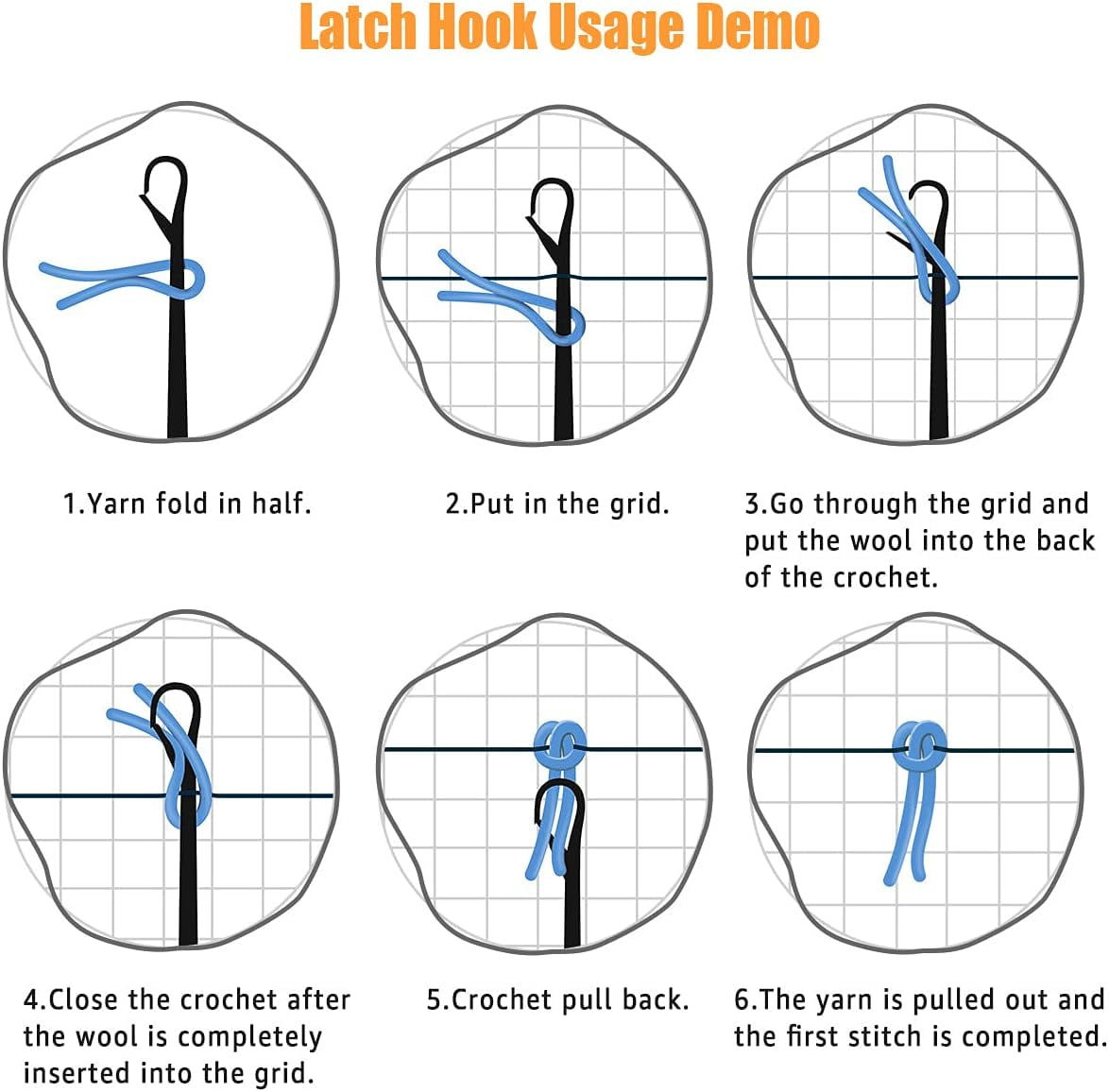 ShowNiceArt Rectangle Latch Hook Rug Kit, Large Size DIY Needlework Craft for Adults & Children, Available in 75×55cm/30*22in and 100×76cm/40*30in