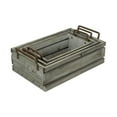 thumbnail image 2 of Set of 3 Gray Rectangular Storage Crates with Side Handle 16.5", 2 of 8