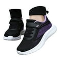 thumbnail image 4 of enyan Gorls Sneakers Shoes for Girls Girls' Shoes Lightweight Slip On Casual Running Shoes Breathable Fashion Sneakers(Black,1.5), 4 of 7