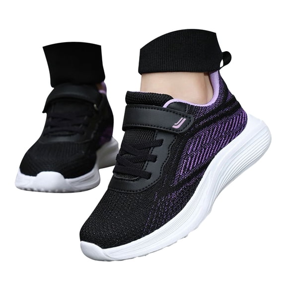 Children's Wide Width Sneakers Arch Support Non Slip Tennis Athletic Running Shoes Sports Lightweight Walking Footwear Black Size 3 Big Kid