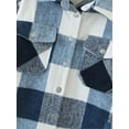 thumbnail image 5 of TOPGOD Women Plaid Button Down Jacket Long Sleeve Loose Coat Lapel Outwear with Pocket, 5 of 7