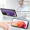 thumbnail image 6 of Nalacover Case for Samsung Galaxy S21 Wallet Case with Card Holder & Zipper Pocket, 360° Rotation Ring Kickstand Premium PU Leather Cover, Shockproof Magnetic Button Flip Stand Phone Case,Purple, 6 of 9