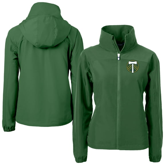 Women's-Cutter & Buck  Hunter Green Portland Timbers Charter Eco Recycled Full-Zip Jacket