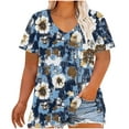 thumbnail image 2 of Txenfivo Women Plus Size Tops Tie Dye V Neck Shirt Floral Camo Summer Short Sleeve Plus Size Tops for Womens Casual T Shirts Oversized Ladies Blouse XL-5XL, 2 of 5