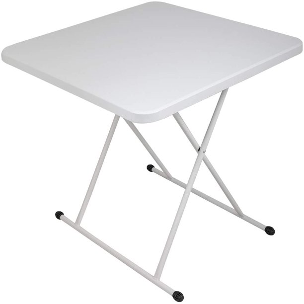 Folding Table Vik 30 X Modern Square Plastic Desk With Frame Legs Dining For Indoor Outdoor Gathering Height Adjustable White Com Folding Table Vik 30 X Modern, Plastic Outdoor Dining Table With Removable Legs