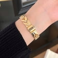 thumbnail image 4 of Diamond Design Compatible with Apple Watch Band 38mm 40mm 41mm Metal Fashion Women Replacement Strap Wheat Pattern Bracelet for iWatch Series 9/8/7/6/5/4/3/2/1 Champagne,Gold, 4 of 12