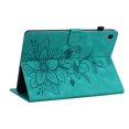 thumbnail image 4 of Case for Samsung Galaxy Tab A7 Lite 8.7" 2021 SM-T225 / SM-T220, Flower Pattern PU Leather Multi-Angle Viewing Stand Shockproof Flip Case with Card Slot, Magnetic Clasp, Pencil Slot, Green, 4 of 11
