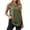 Army Green, variant on Women's Crew Neck Side Split Workout Tank Top Sleeveless Athletic Yoga Shirt for Gym Running Training