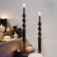 thumbnail image 6 of FCMSHAMD 9.8 inch Black Dripless Taper Candles Sticks for Festive Dinner Home Decoration Smokeless Unscented Pack of 2, 6 of 8