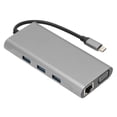 thumbnail image 1 of Hub USB C 10 en 1 1000M LAN Ethernet 4K HDTV VGA 100W PD Audio de carga rápida divisor USB portátil para ordenador portátil, 1 of 8