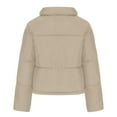 thumbnail image 4 of Black and Friday Clothing Sales Idoravan Women's Quilted Puffer Coat,Fashion Women Zipper Pocket Coat Long Jacket Winter Long Sleeve Down Cotton Beige XL, 4 of 7