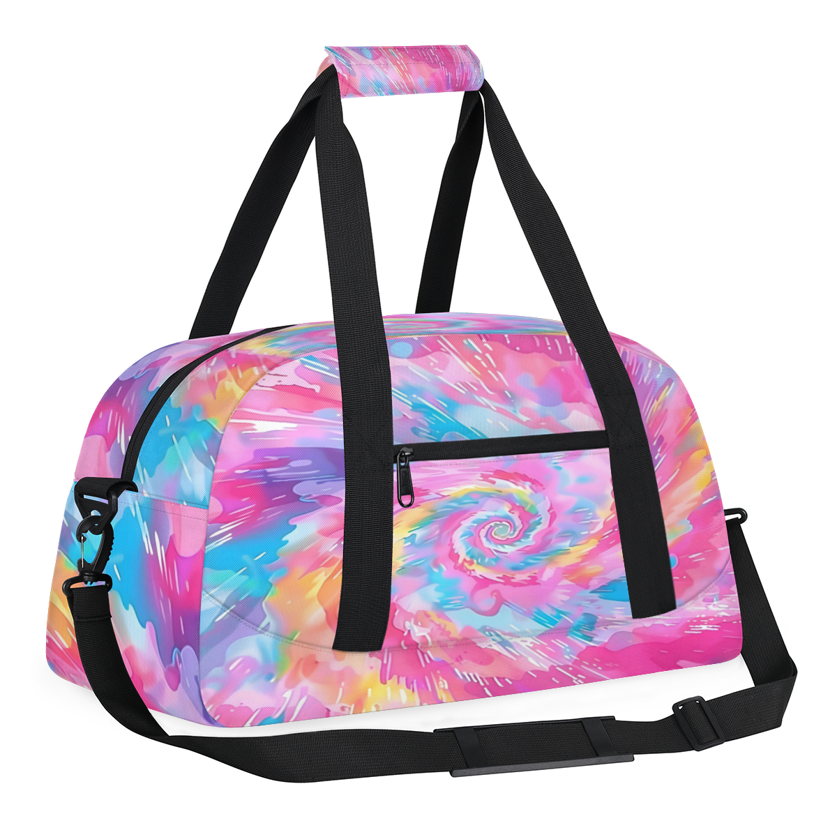 Herdesigns Sports Duffle Bags Travel Duffle Bag Gym Bag Cute Tie Dye Colorful Rainbow Weekender Travel Bag Waterproof Overnight Bag Carry On Travel Tote Bag Dance Bags