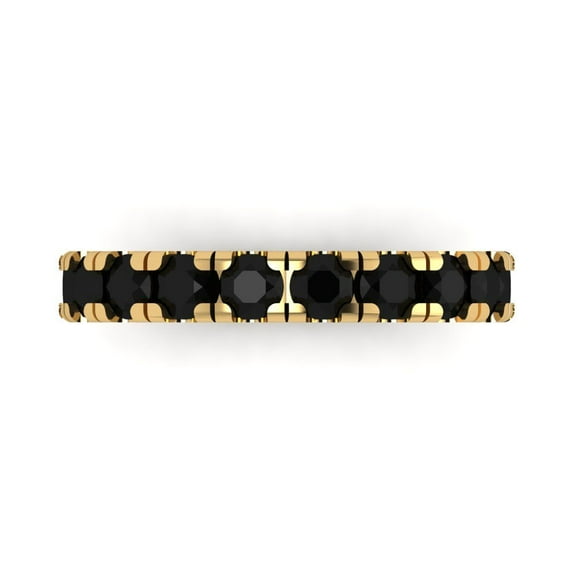 1 ctw Wedding Band for Women - 18K Yellow Gold Natural Onyx Stackable Eternity Ring