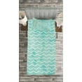 thumbnail image 3 of Ambesonne Nautical Quilted Bedspread Set 2 Pcs, Ocean Sea Wave Pattern, Twin Size, Turquoise White, 3 of 3