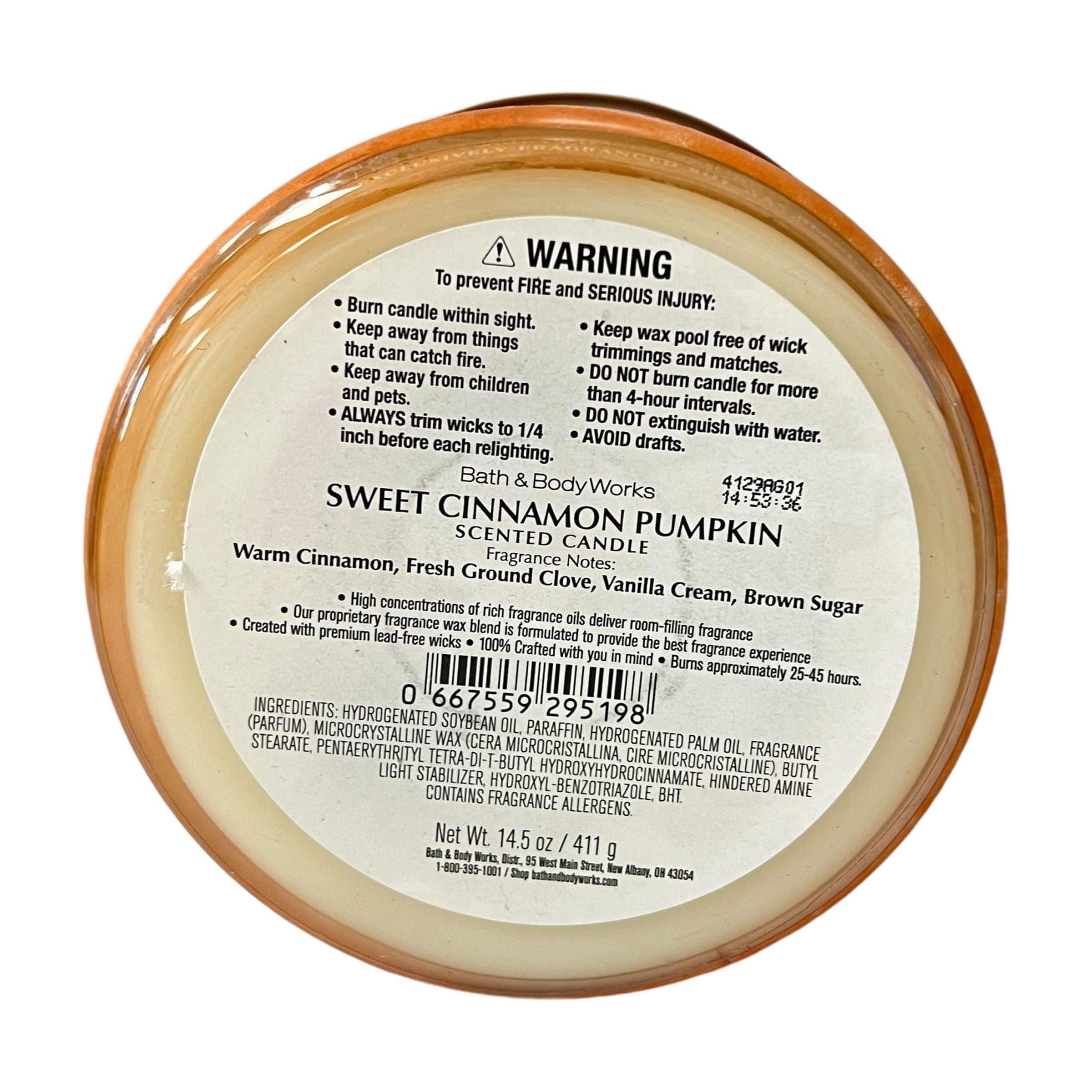 Bath & Body Works Sweet Cinnamon Pumpkin 3 Wick Candle 14.5 oz