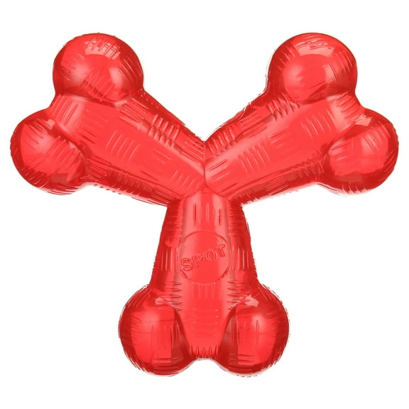 SPOT Play Strong Trident Bone Rubber Dog Toy, Y Shape, Long Lasting Dog Chew for Aggressive Chewers, Hollow Center to Hide Treats, 6"