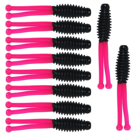 UDIYO 10Pcs 5cm/1.1g Fishing Lure Two-tone Simulated Bright Color Reusable Good Toughness Fish Attraction Universal Dual Tail Worm Maggot Soft Bass Catfish Bait Fishing Equipment