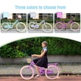 thumbnail image 5 of Girls Bike with Basket for Kids 7-10, 20" Kids' Bicycles Leather Saddle & Safety Bell, Purple, 5 of 6
