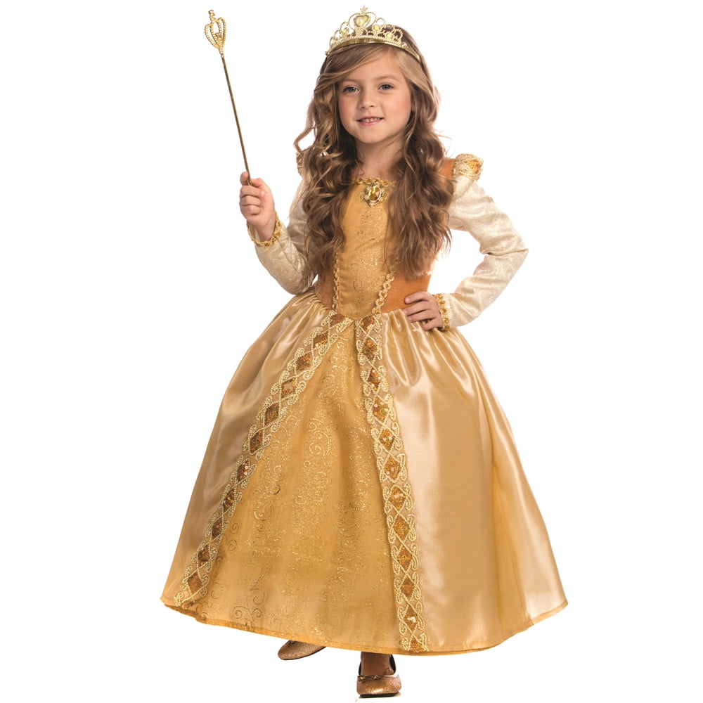DressUpAmerica Princess Costume For Girls Gold Dress Up Costume Ball
