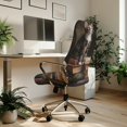 thumbnail image 3 of POLERO Cat Book Pattern Brushed Elastic Fabric Office Rolling Chair Cover with Cozy, Stretch Anti Slip All-in-One Office Chair Cover for Gaming Home, 3 of 7