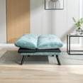 thumbnail image 7 of Chenille Futon Sofa Bed,Convertible Folding Futon Couch Breathable Small Couch for Compact Living Studio in Living Room and Bedroom,Offices,Dorm Loveseat,Mint Green, 7 of 7