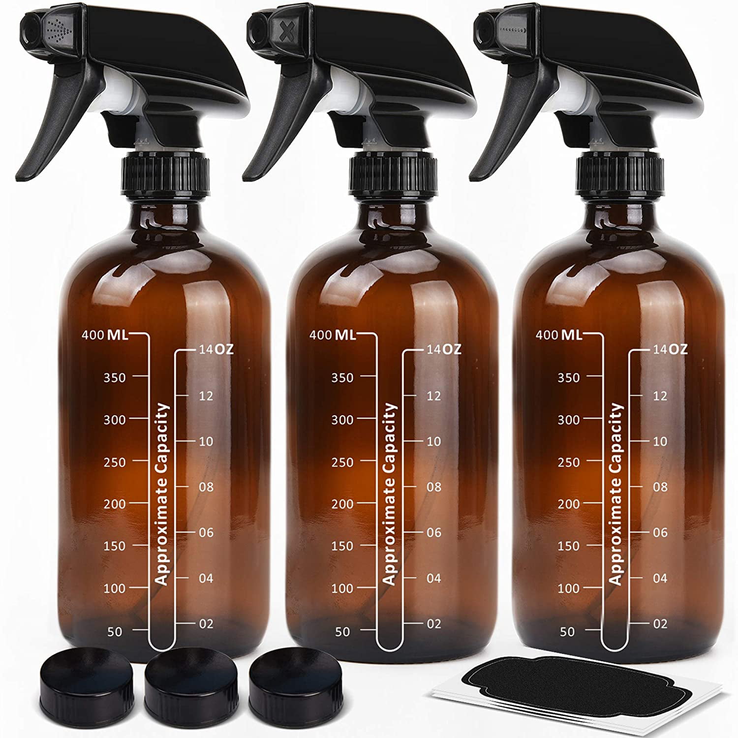 Plastic Spray Bottles Leak Proof Cleaning Solution With Funnel 4 pack 16 oz 