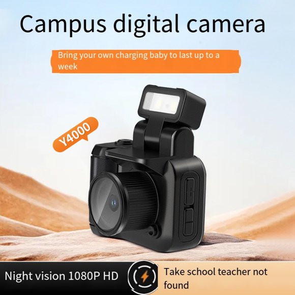 Cámara SLR Mini: Cámara DV portátil de 1080P con Flash, Base de Batería, Pantalla LCD