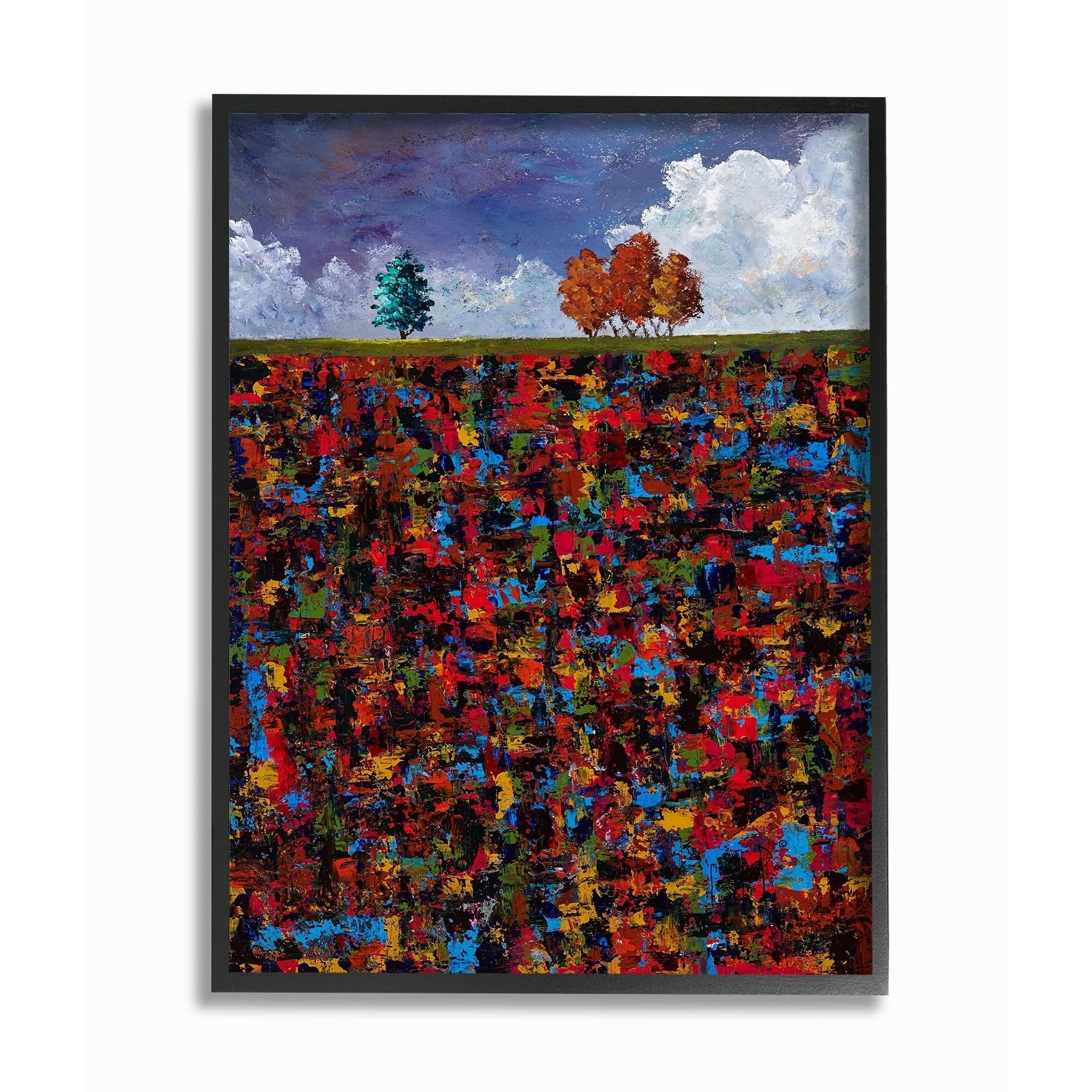 The Stupell Home Decor Collection Abstract Texture Autumn Trees in the Sky Framed Giclee Texturized Art, 11 x 1.5 x 14