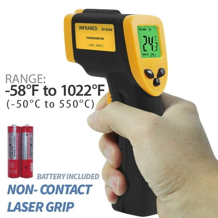 Infrared Temperature Gauge - Loadstone Studio -58℉ - 1022℉ (-50℃ - 550℃) Non-Contact Infrared Thermometer Temperature Gun with Precision Laser Technology Industrial Automotive Home , WMLS2418
