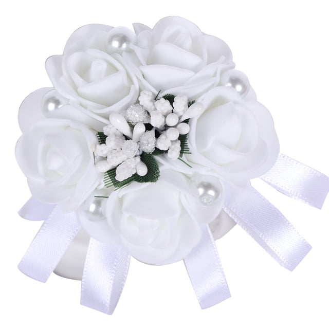 Flor de muñeca para novia Ticfox 1 unidad estilo coreano color blanco 7 cm