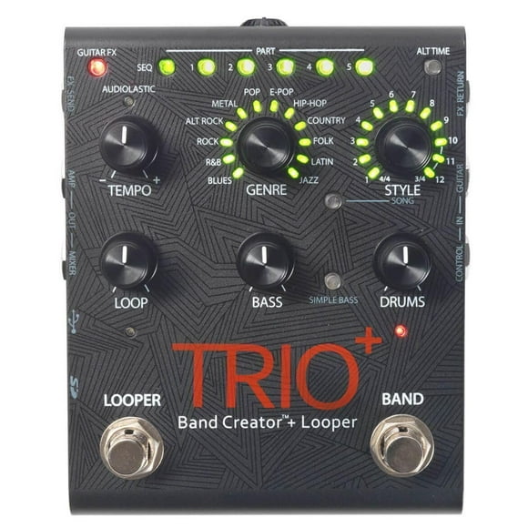 Band Creator y Looper DigiTech TRIOPLUS para guitarra
