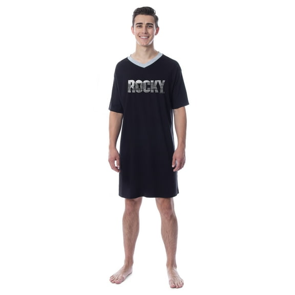 Rocky Mens' Balboa Movie Film Title Logo Character Sleep Pajama Shirt