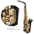 thumbnail image 4 of Saxofón Saxofón alto Eb Latón lacado en oro E Saxofón plano 82Z Tipo de llave Instrumento de viento de madera con cepillo de limpieza Guantes de tela Correa Funda acolchada TOMSHOO Saxofón, 4 of 6