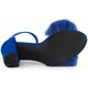 thumbnail image 5 of Sandalias De Tacón Cuadrado Con Correa En El Tobillo Piel Sintética Para Mujer Azul profundo 39, 5 of 6