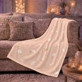 thumbnail image 6 of White Wildflower Meadow, Peaceful Botanical Garden Scene, Warm Flannel Blanket for Sunroom and Reading Nook, Garden Lovers Housewarming Gift, Botanical Home Decor, 6 of 9