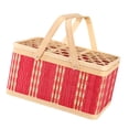 thumbnail image 2 of Cesta de comestibles, cesta de picnic con asa, cesta portátil para envolver regalos, cesta tejida a mano, cesta de flores para frutas, pasteles y C, 2 of 8