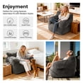 thumbnail image 2 of PamapicLife Bean Bag Chair Home Adult Solid Solo Color Regular Foam Filled and Corduroy Indoor and Contemporary Style Bean Bag Chair with Manual, Gray, 2 of 8