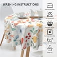 thumbnail image 3 of Spring Floral Tablecloth Round 70 Inch,Watercolor Flower Table Cloth,Wrinkle Stain Resistance Summer Colorful Leaves Table Covers for Kitchen Dining,Rustic Small Tablecloth for Parties Picnic, 3 of 6