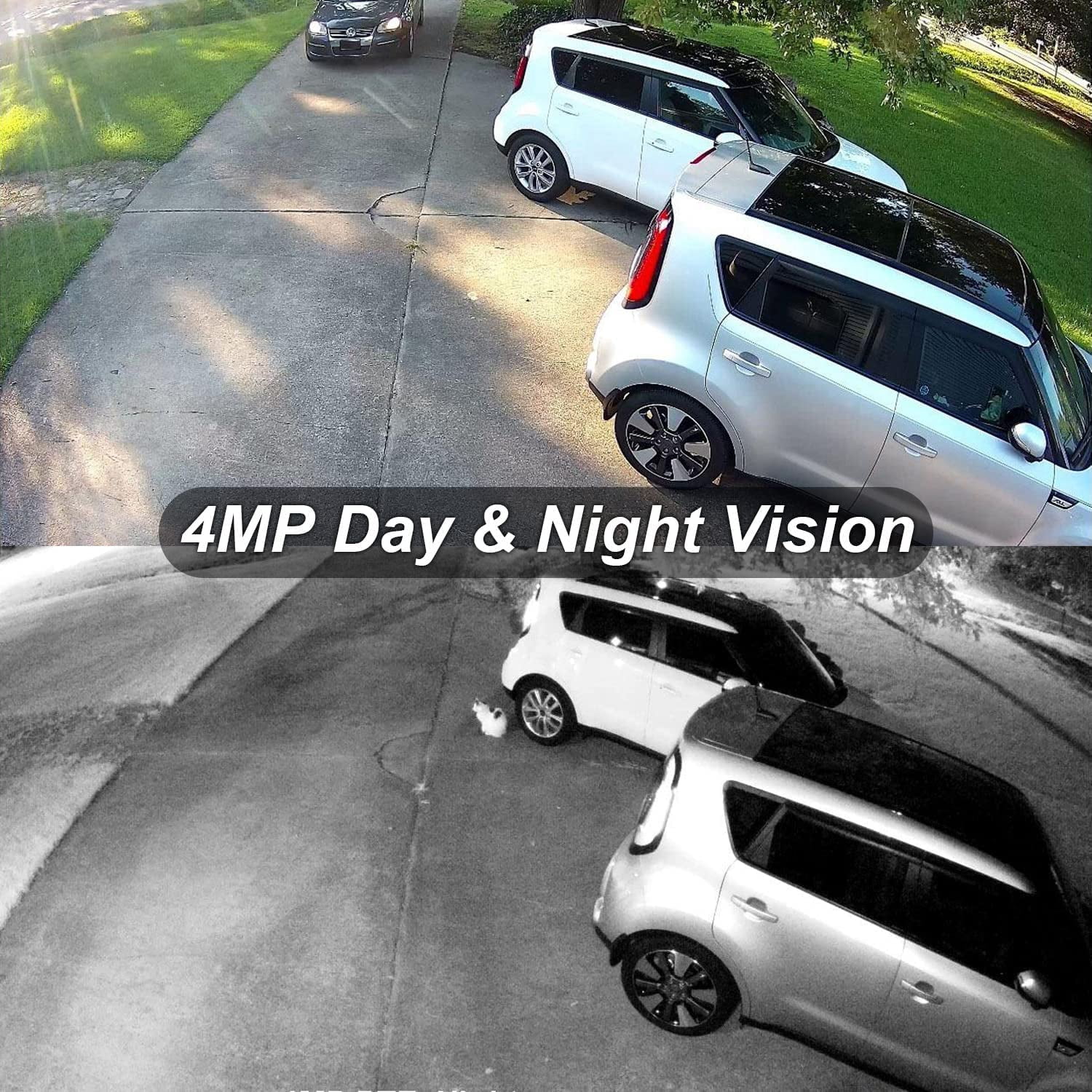 Anpviz 4MP PoE IP Dome Camera with Microphone/Audio, IP Security Camera Outdoor /Indoor, 98ft Night Vision, IP66 Waterproof, 2.8mm Wide Angle Lens, 24/7 Recording