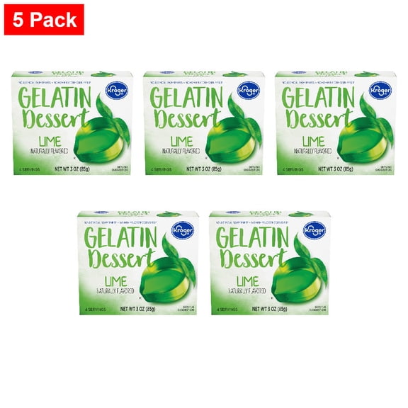 Kroger Lime Gelatin Dessert Mix 3 oz - 5 Pack