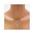 thumbnail image 3 of RYLOS Matching Jewelry 14K White Gold Claddagh Ring & Cross Necklace. Heart Gemstone & Diamonds, 6MM Onyx October Birthstone; Size 7, 3 of 5