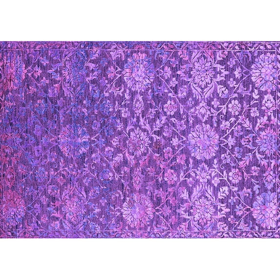Ahgly Company Indoor Rectangle Oriental Purple Industrial Area Rugs, 2' x 4'
