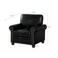 thumbnail image 2 of Accent Chairs with Wood Leg and Nails Decoration, Faux Leather Mid Century Modern Reading Armchair, Comfy Side Chair for Living Room, Bed Room, Black, 2 of 6