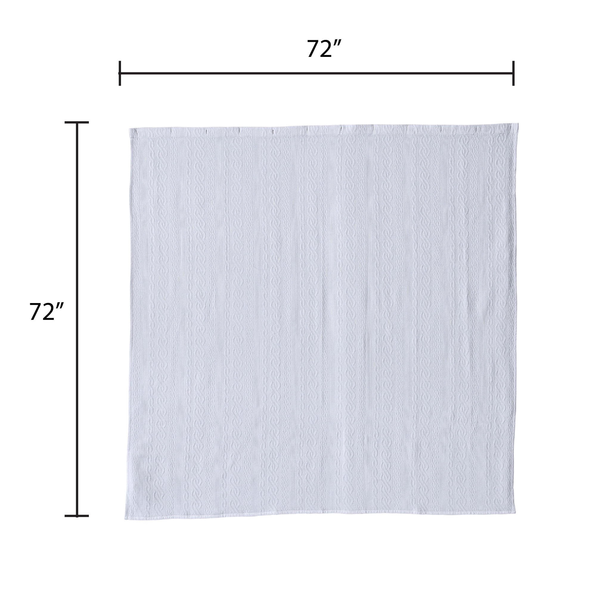 Better Homes & Gardens Winter Seasonal Christmas Cable Knit Shower Curtain Arctic White BCI 100% Cotton, 72 W x 72 L, 1 Piece