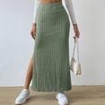 thumbnail image 1 of Faldas largas Falda ajustada para mujer Traje informal de punto cómodo y elegante (verde militar S) Cgtredaw ejercito verde T S para Mujer, 1 of 6